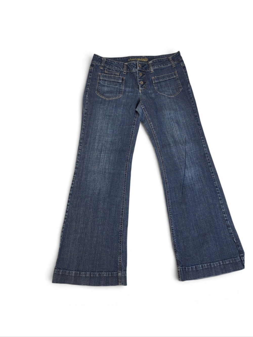 American Eagle Vintage Flare Denim Low Rise Button Fly Y2K Women's Size 12